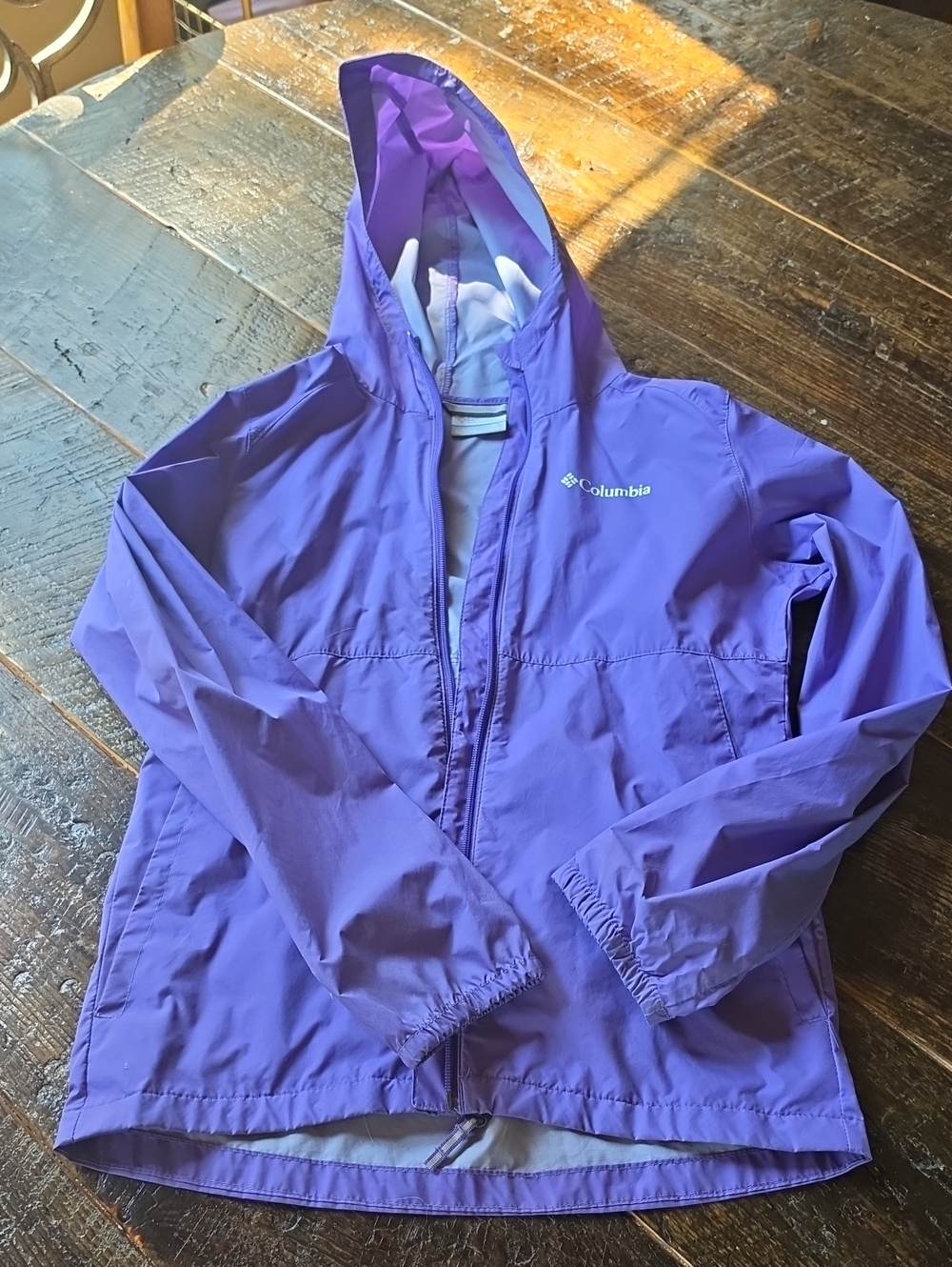Columbia Kids Purple Hooded Rain Jacket